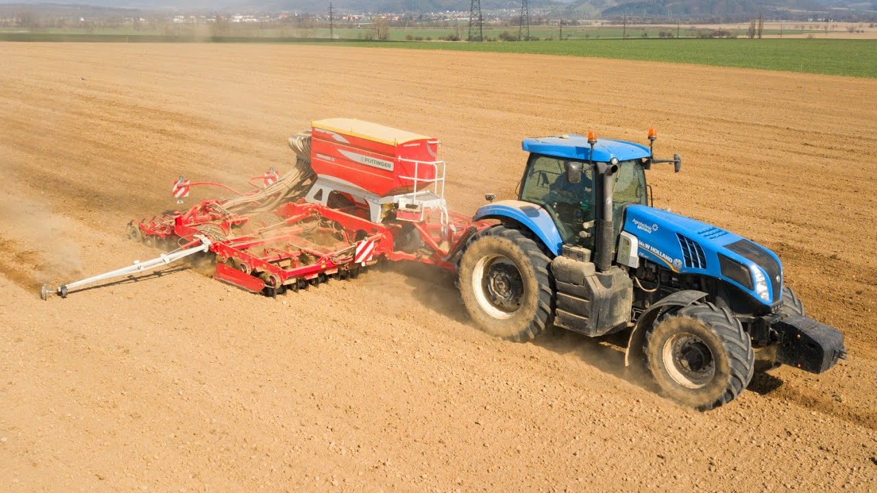2x New Holland T8.360 + P&Ouml;TTINGER Terrasem C6 & New Holland T8.390 +  Strom - Bednar Swifter SO 7000
