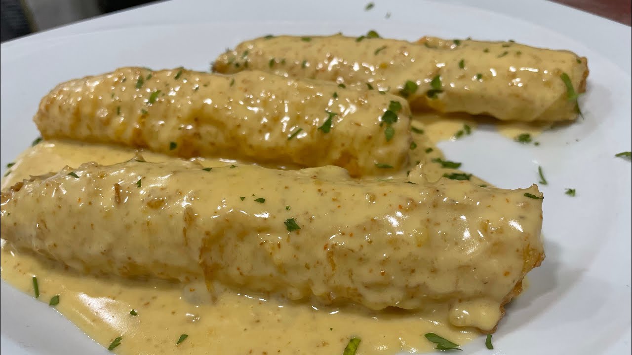 Espárrago relleno 😋 con crema de oricios 🤩