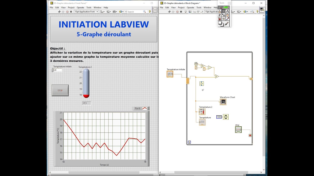 Initiation LabVIEW 5 - Graphe déroulant