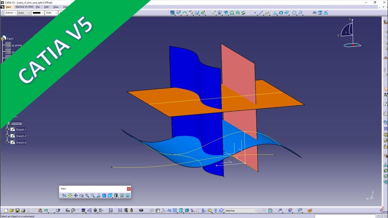 Trim & Split for Surfaces & Curves - Catia v5 Training - FAQ Shorts