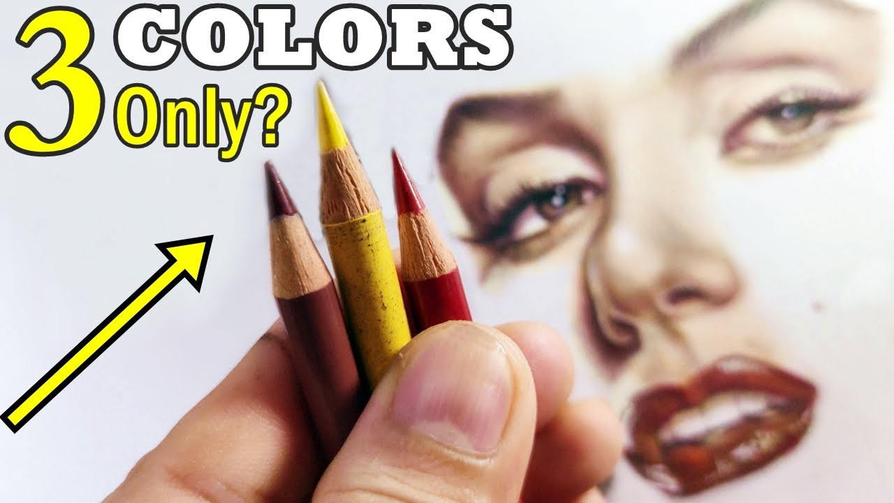 OMG!...3 COLORS for Skin-Tone? Colored Pencil Drawing, Shading, Blending Tutorial for Beginners!