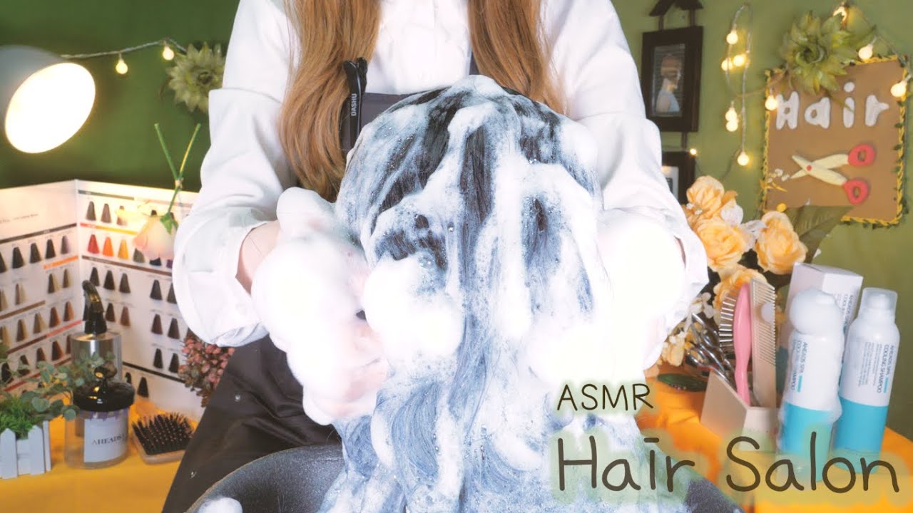 ASMR Салон красоты (русский язык подзаголовок) | шампунь, Массаж головы | Relaxing Hair salon