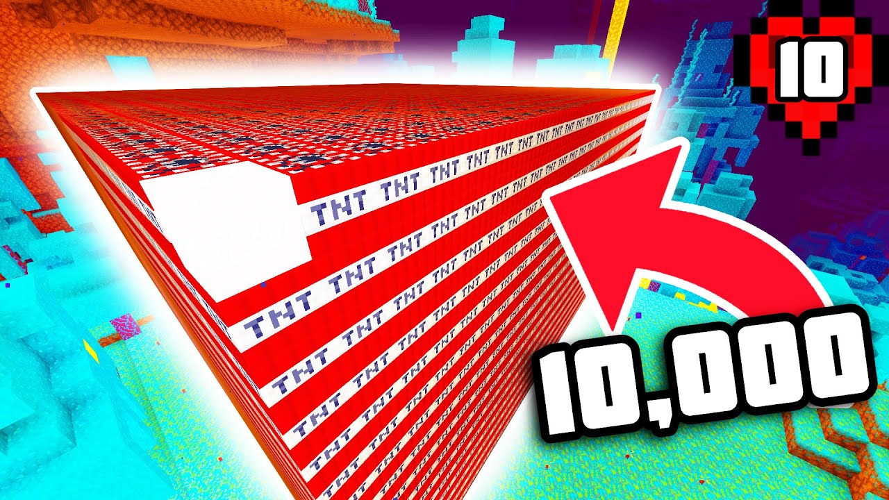 Exploding 10,000 TNT for Netherite in Minecraft Hardcore!