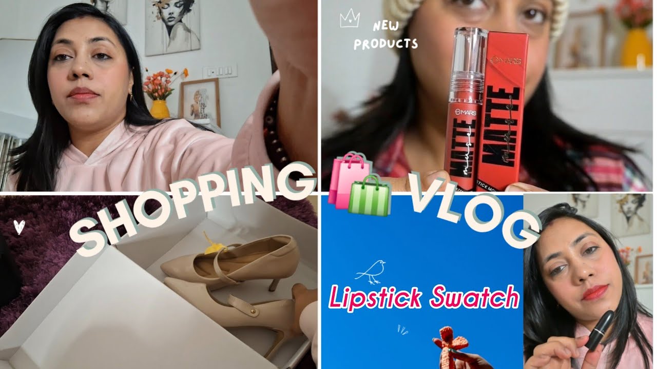 Myntra Shopping vlog! Mars Matte Mousse Lipstick Swatch...#mars #vlogs 