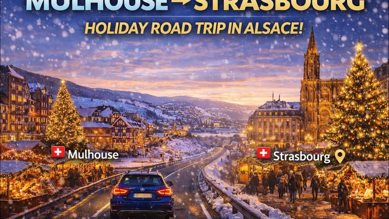 🇫🇷🚗❄️🎄Christmas Tour🎄 Mulhouse to Strasbourg |  Capital of Christmas