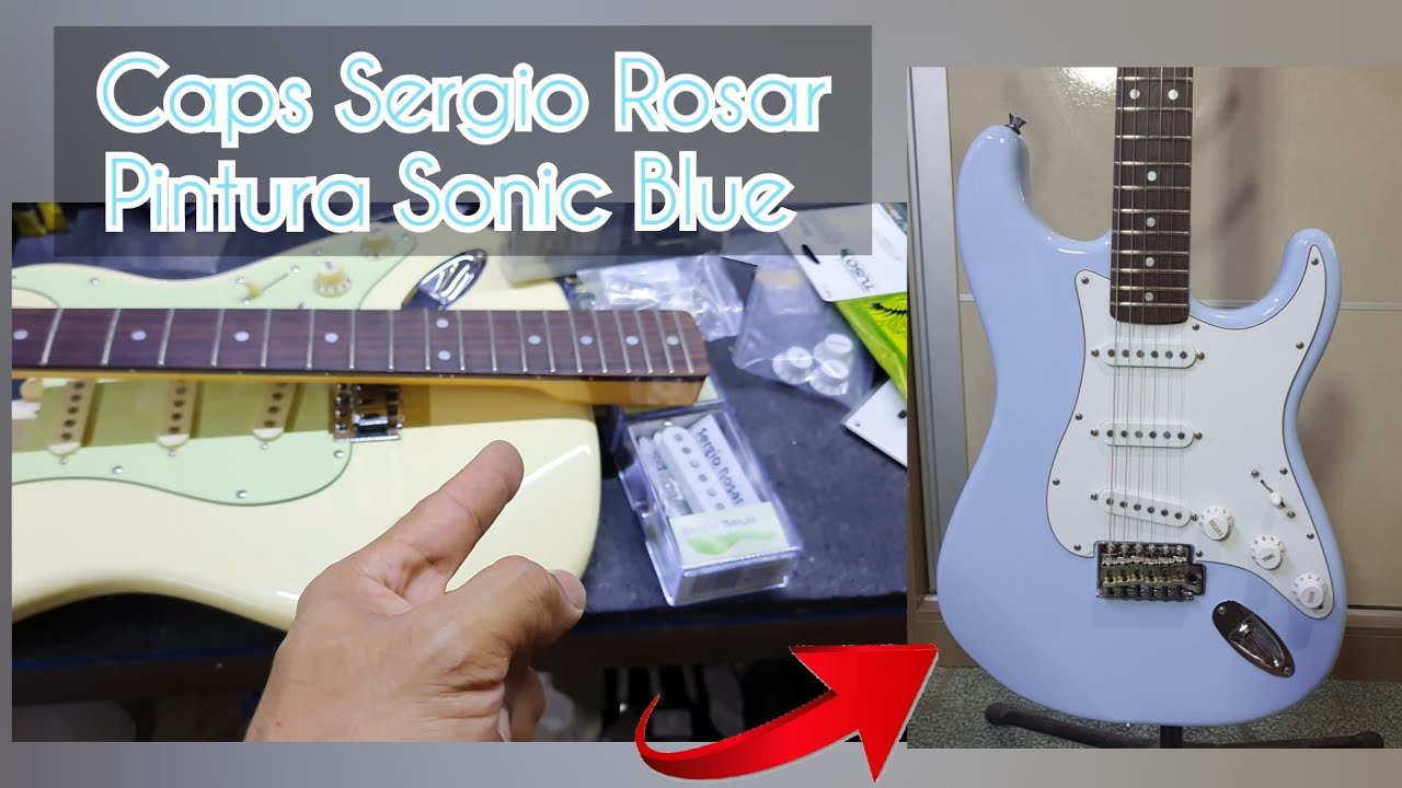 Guitarra SX Vintage - Reforma Geral Pintura Sonic Blue