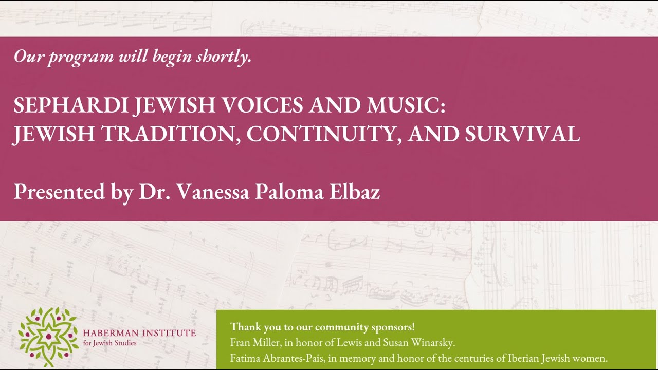 Sephardi Women's Voices and Music:  Jewish Tradition, Continuity, and Survival