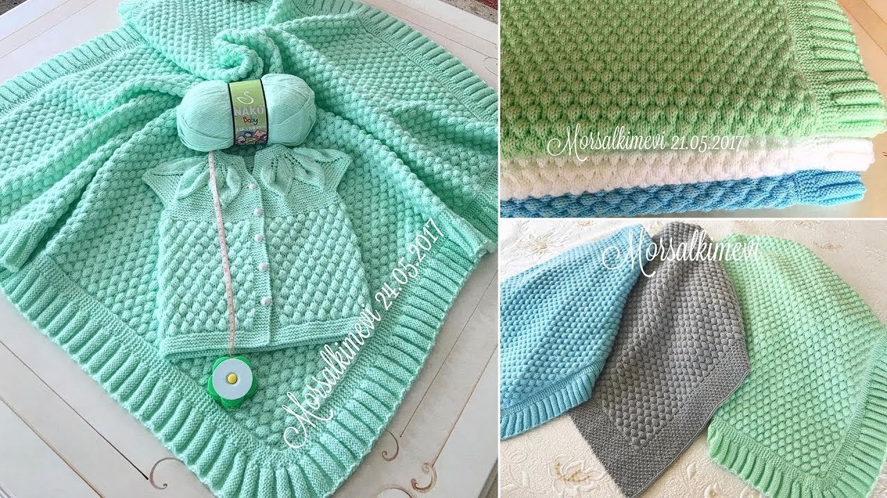Bonbon Şekeri Örgü Modeli ile Bebek Battaniyesi Nasıl Yapılır? (Baştan Anlatım)