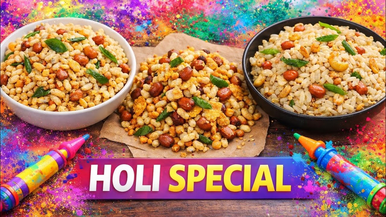  Murmura Poha Namkeen Recipe | Without Oil Crispy Mixture | Easy Tea Time Snack  Priti’s Kitchen 