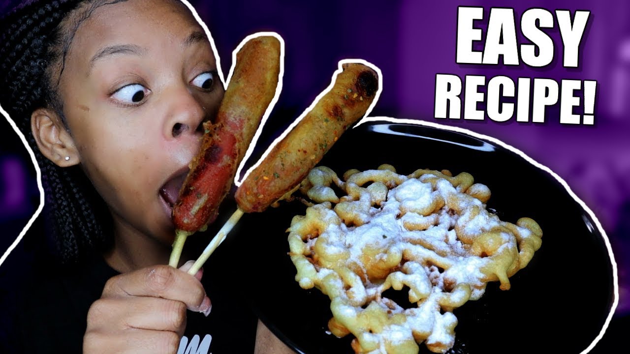 D.I.Y CARNIVAL FOOD! Fried Hot Dogs + Funnel Cakes 😋 #LilTsKitchen PREGGO CRAVINGS ♥︎