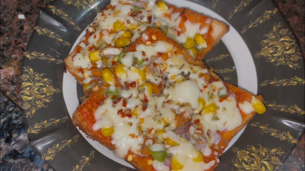 Bread pizza 🍕 with pizza sauce ( checkout previous short for pizza sauce ) #pizzarecipe #breadpizza 