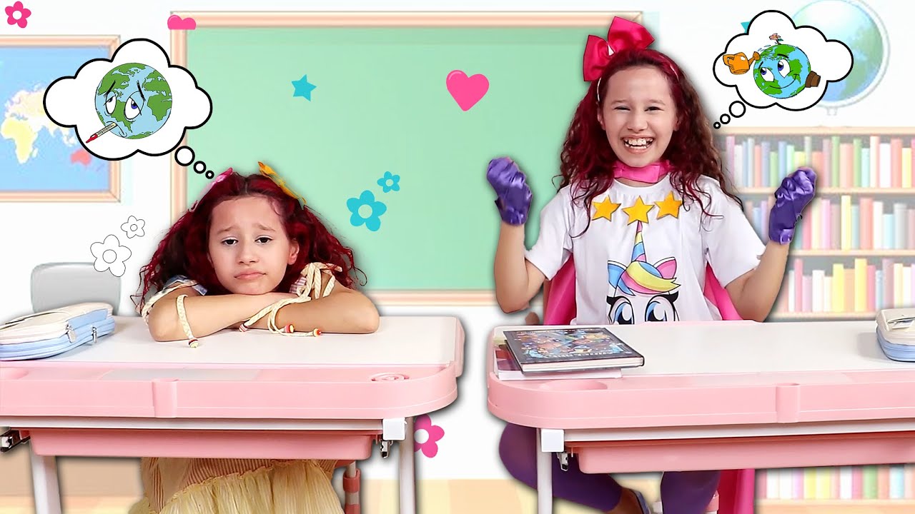 Valentina aprende na aula que deve cuidar melhor do Planeta ♻️ Dia da Terra 🌎