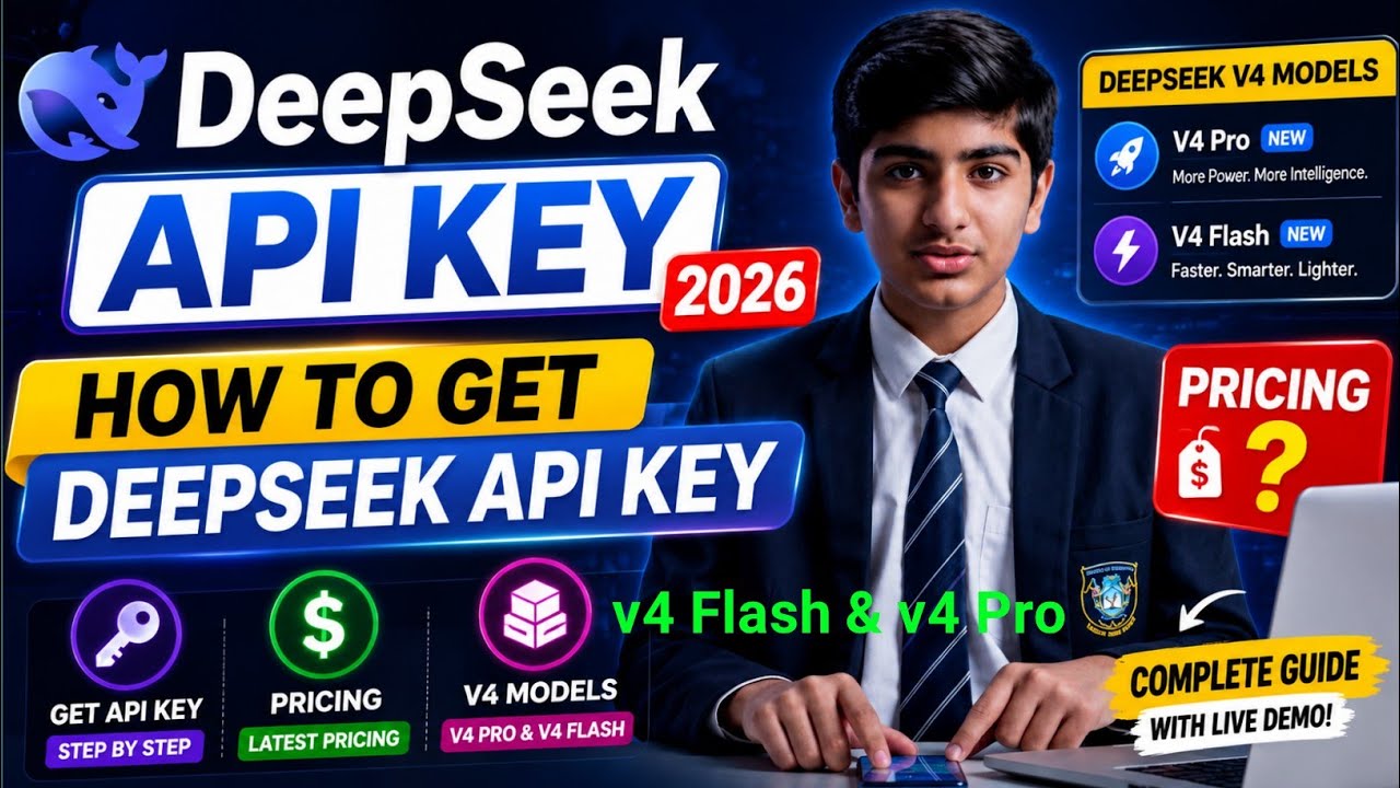 DeepSeek API Key 2026 | How to Get DeepSeek API Key, Pricing & V4 Models (Deepseek V4 Pro, V4 Flash)