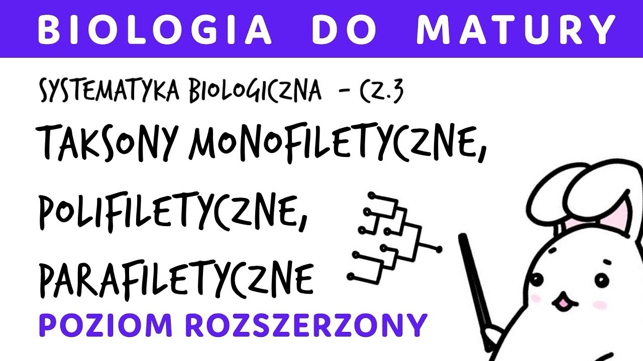 Systematyka biologiczna 3 - Taksony (grupy) mono, poli i parafiletyczne + zadania maturalne