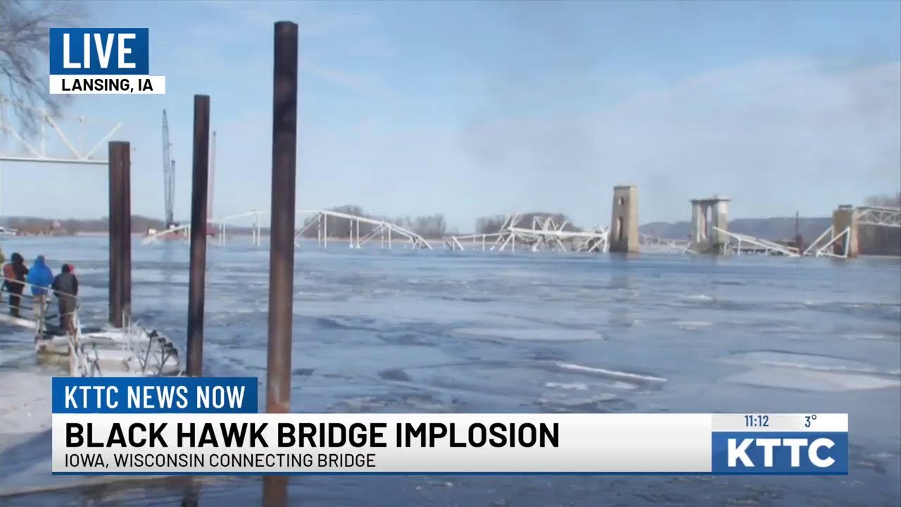 LIVE: Lansing, IA - Black Hawk Bridge Implosion