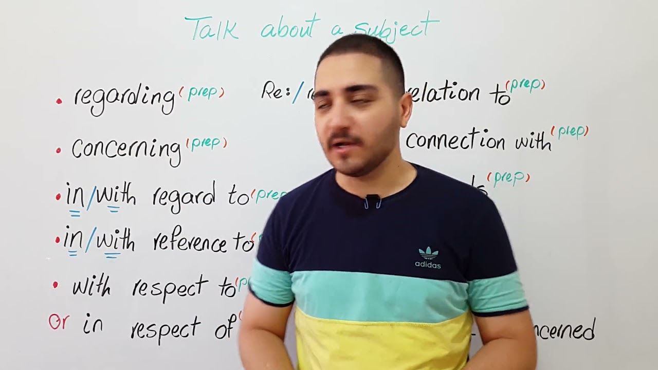prepositions: regarding, concerning, with regard to
