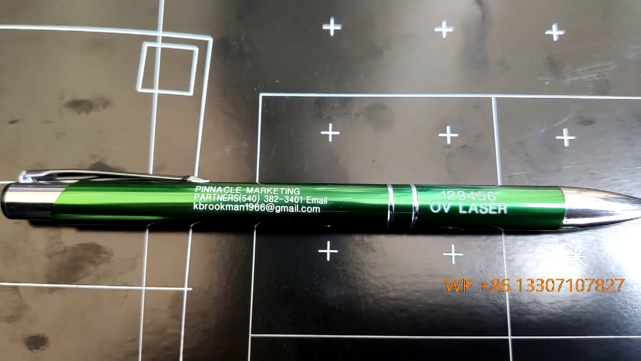 Fiber laser pen engraving machine laser to engrave the 3 lines on pens