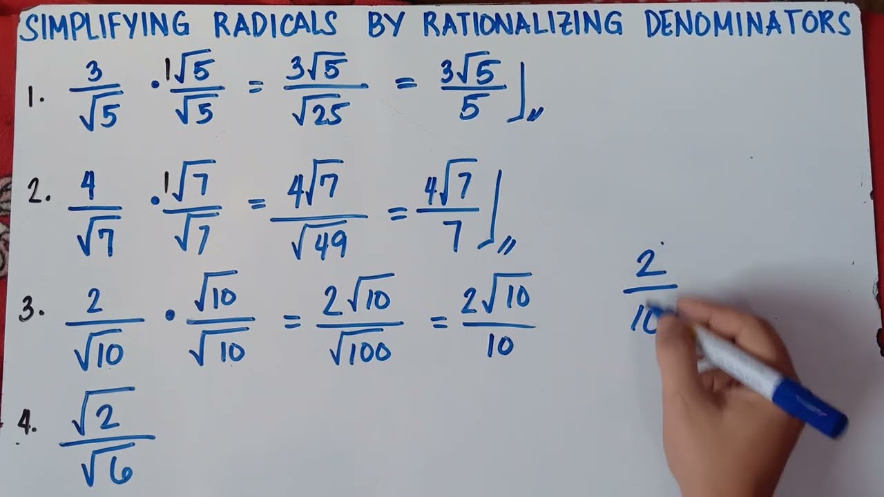Simplifying Radicals by Rationalizing Denominators | Explain in Detailed |