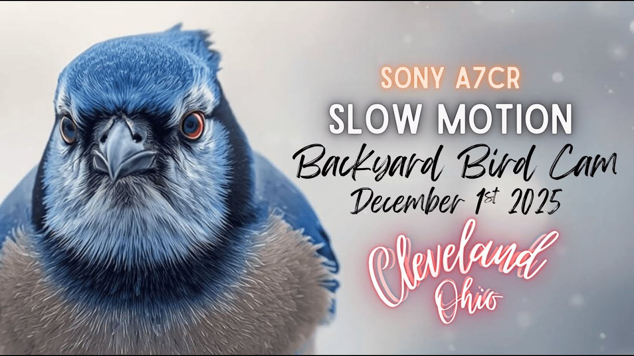 Cleveland Ohio Birdwatching in First Snow | Sony A7CR Slow Motion 4K | Blue Jays, Sparrows & Juncos