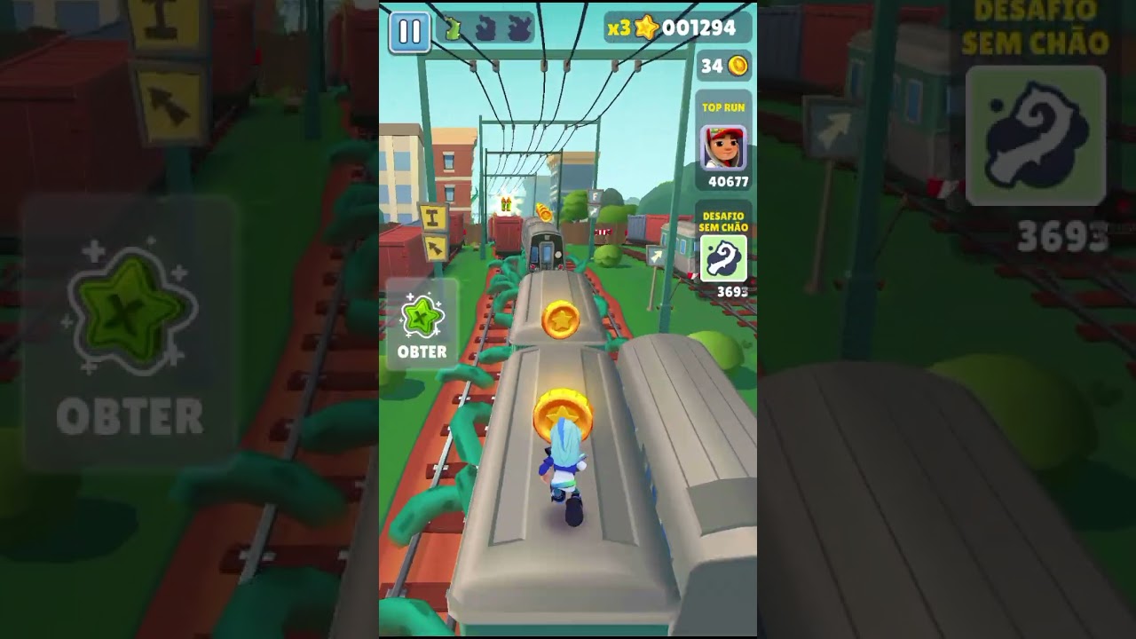 Jogando Subway Surfers mas só os desafios
