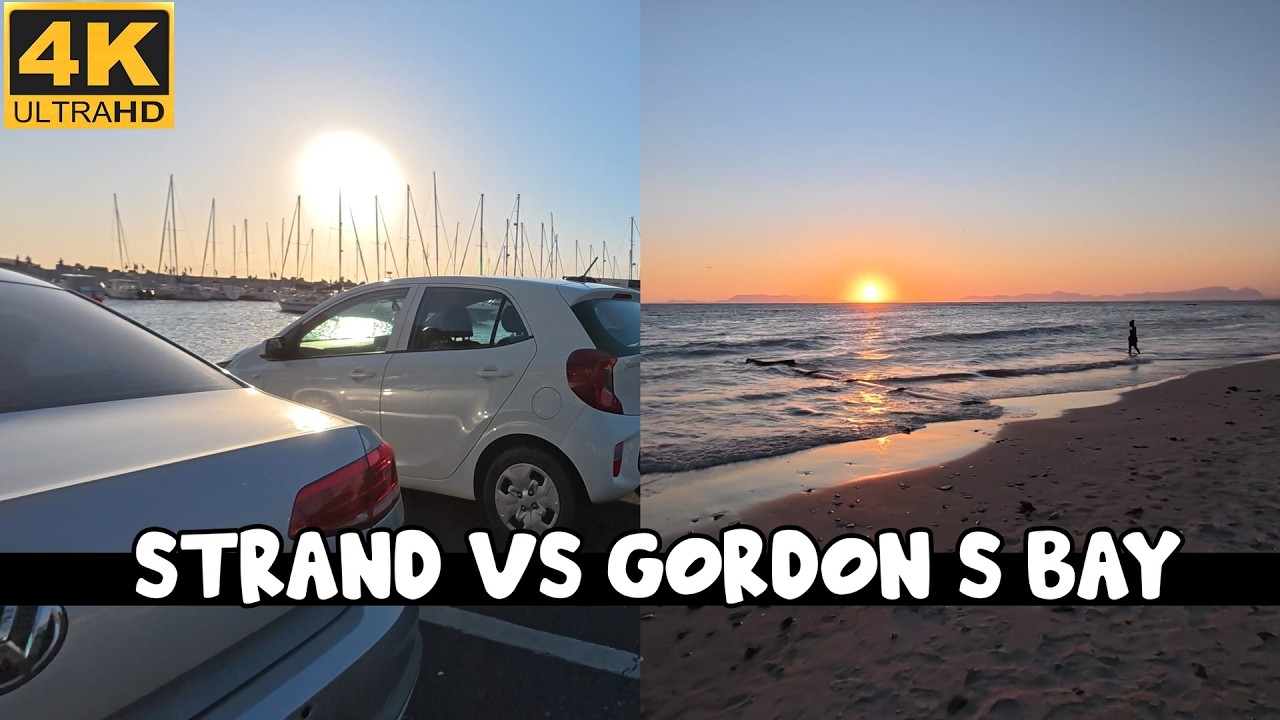 🌅 Strand Beach vs Gordon&rsquo;s Bay Sunset | Cape Town&rsquo;s Coastal Beauty in 4K!