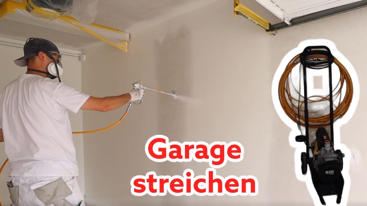Garageninnenwände selbst streichen mit dem Airless Gerät // DIY VLOG Baustelle //