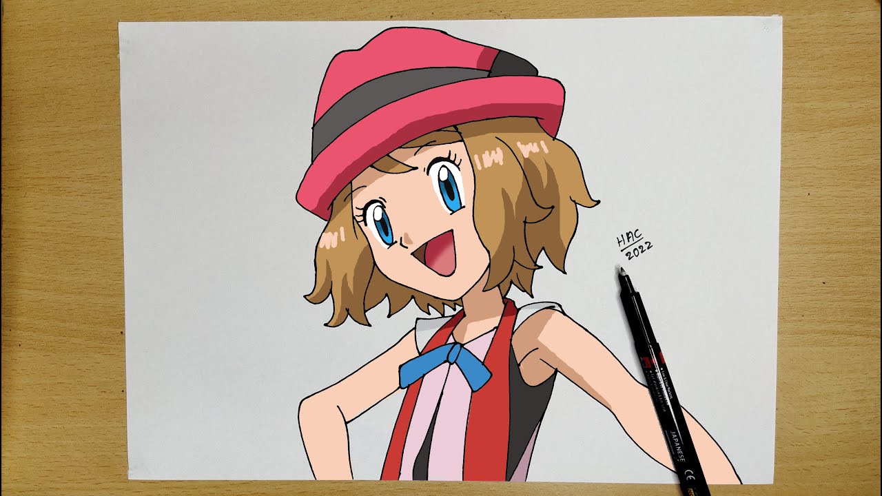 How to draw Serena || Easy drawing || Pokémon