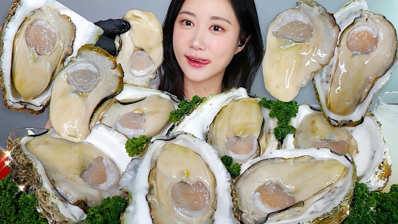 Гигантские Сырые Устрицы🦪🤍 | eating show | asmr mukbang korean