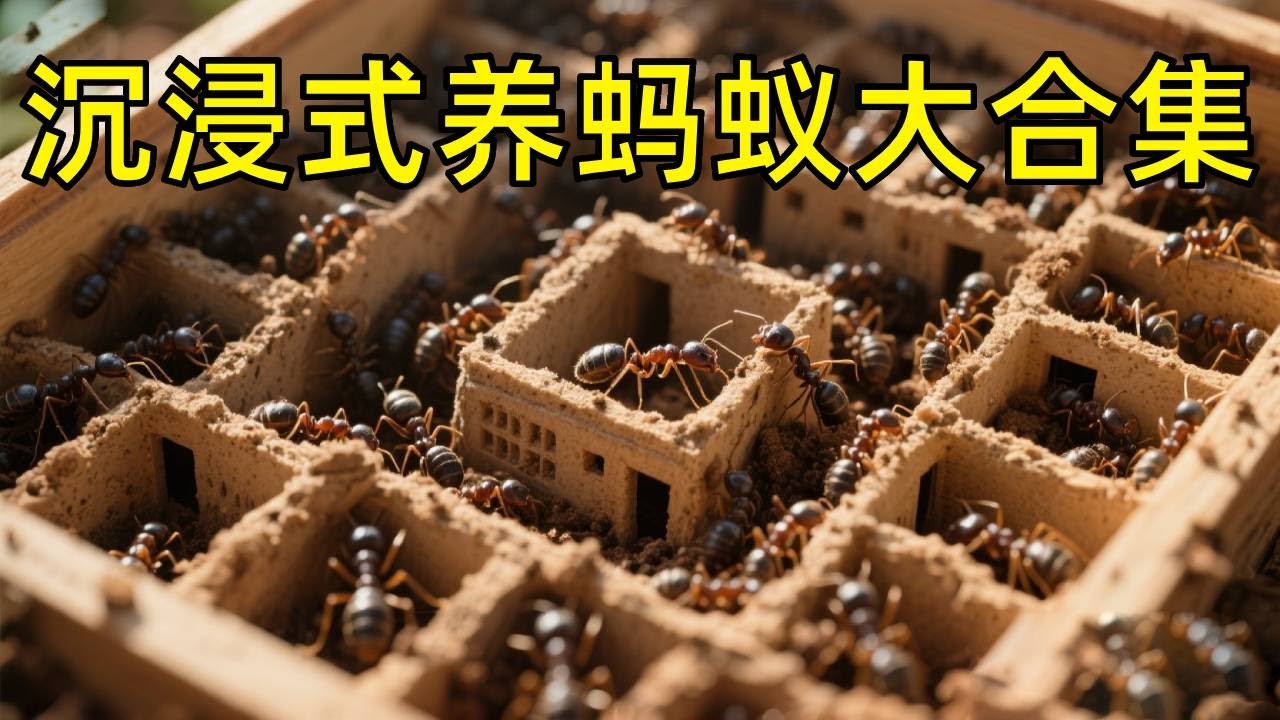 天沉浸式养蚂蚁大合集，创造一个蚂蚁帝国怎么样呢？上帝视角看蚁群如何繁衍！#蚂蚁