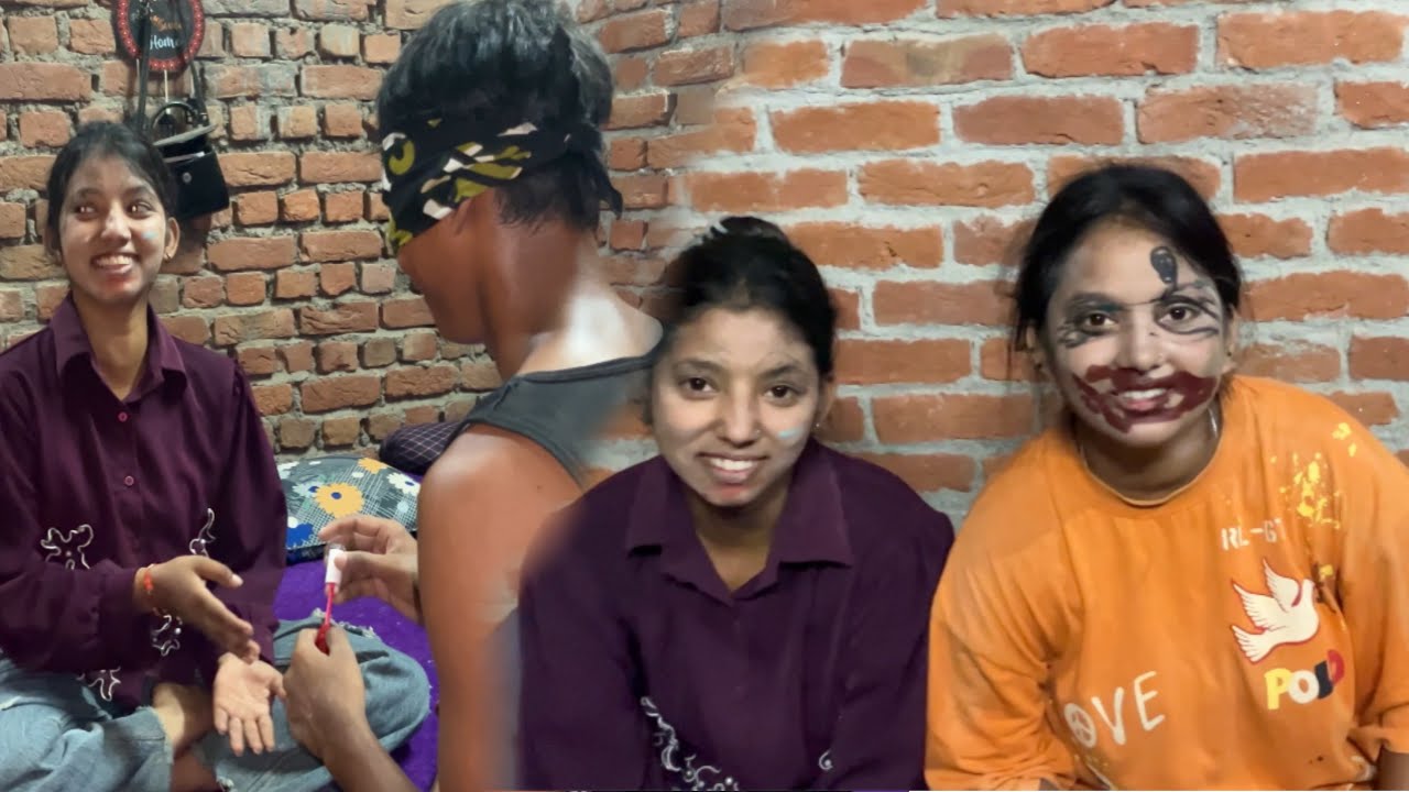 // Monu or golu ne mil kar kiya neha or mera makeup ￼// #Riyaruhivlog // 