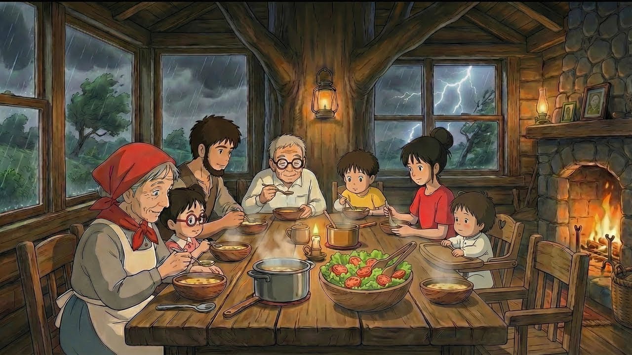 A Rainy Day in a Cozy Treehouse | Whimsical Anime-Style ASMR ⛈️