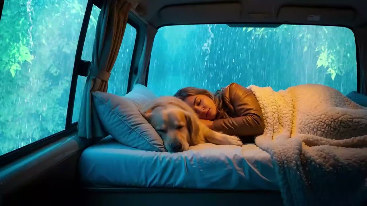 🌩️Calm Rainy Night in a Warm Camper 🚐🌧️