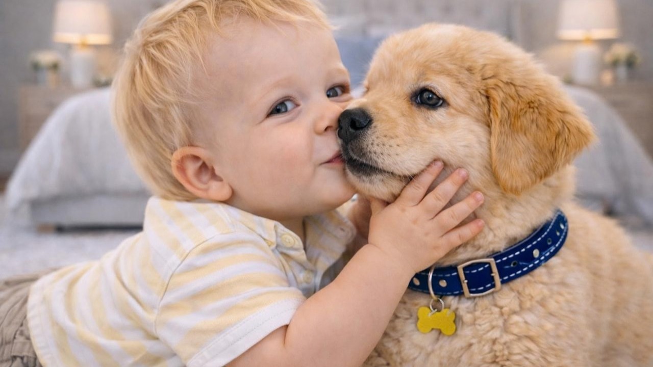 Baby And Puppy Rolling And Hugging Each Other 👶🐶 | Sweet Bonding Time ❤️ | Lovely Cute Play Moments😍