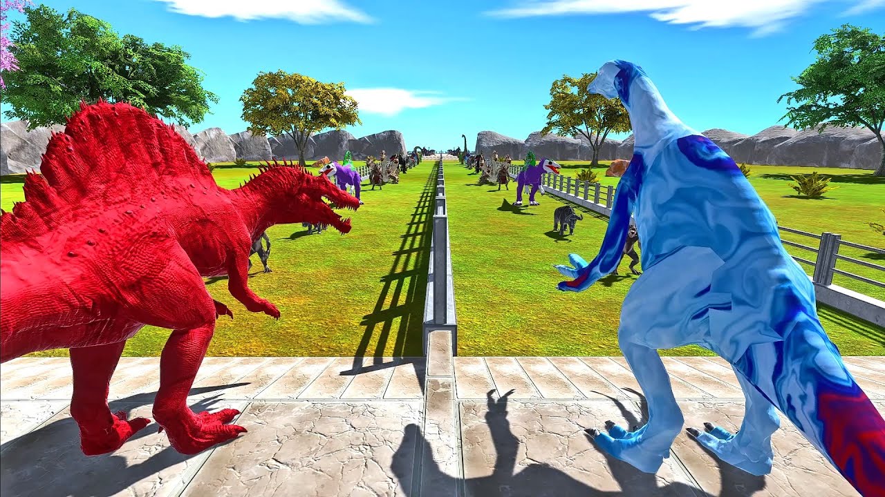 Spinosaurus vs Therizinosaurus - Who is faster and stronger? - Animal Revolt Battle Simulator ARBS