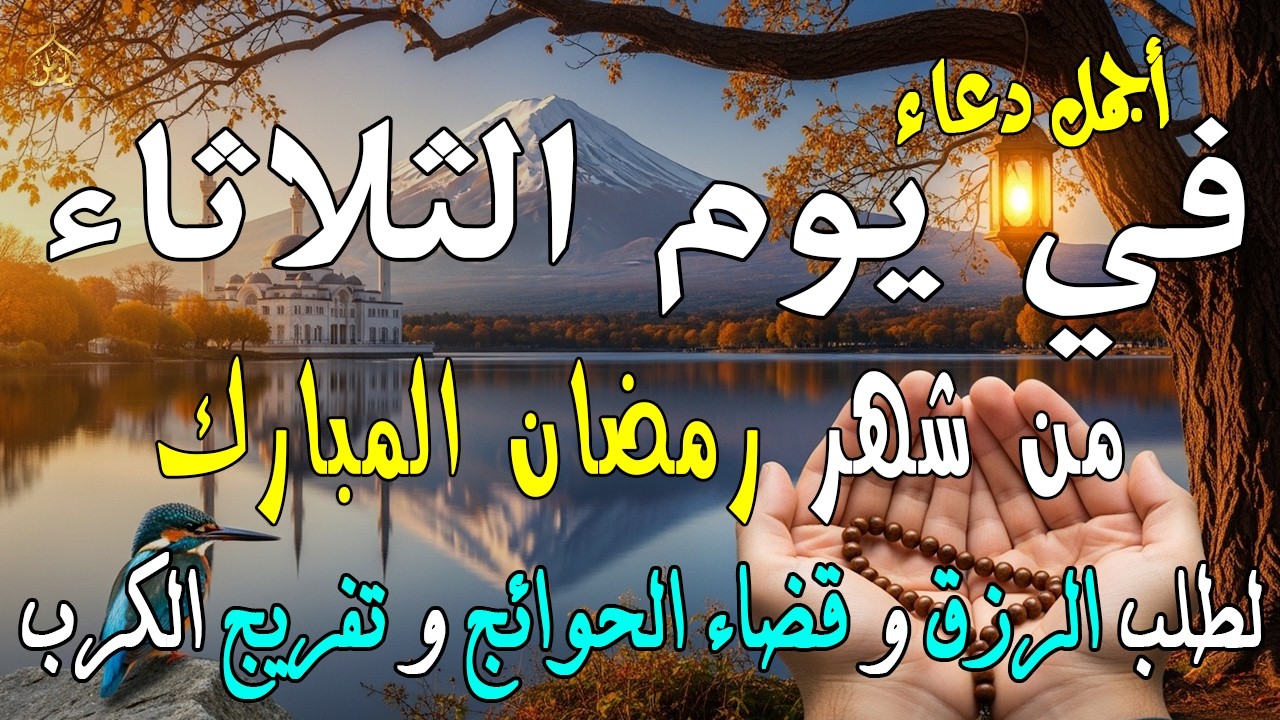 دعاء فى يوم الثلاثاء المستجاب دعاء يوم 20  من شهر رمضان للرزق والشفاء العاجل وقضاء الحوائج 🤲(4k)
