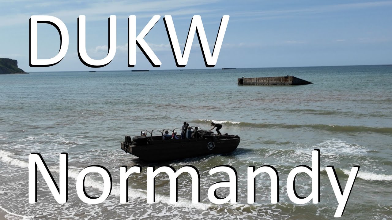 DUKW driving into the sea