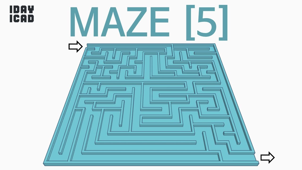 [1DAY_1CAD] MAZE [5] (Tinkercad : know-how / style / education) [STL data download]