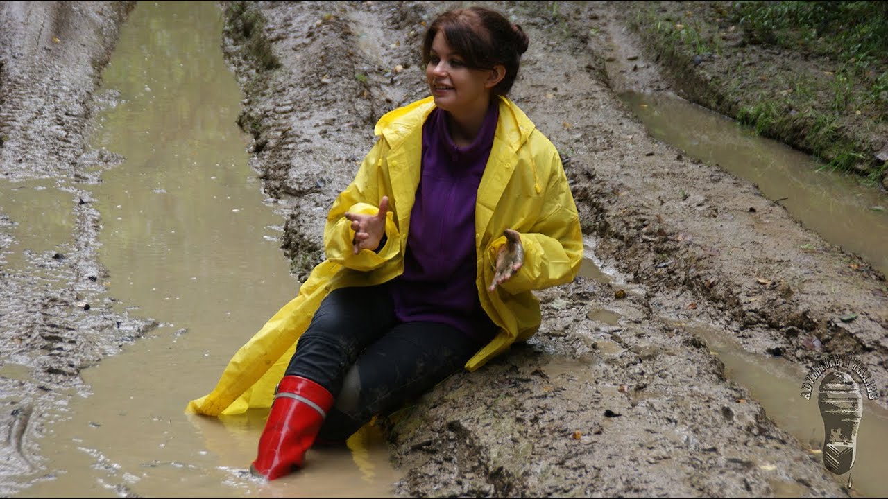 Walking through muddy puddles