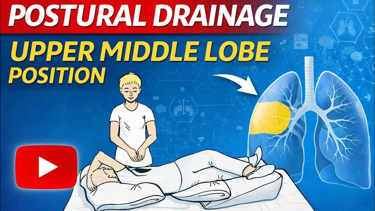 Upper Middle Lobe Postural Drainage Explained | Chest Physio