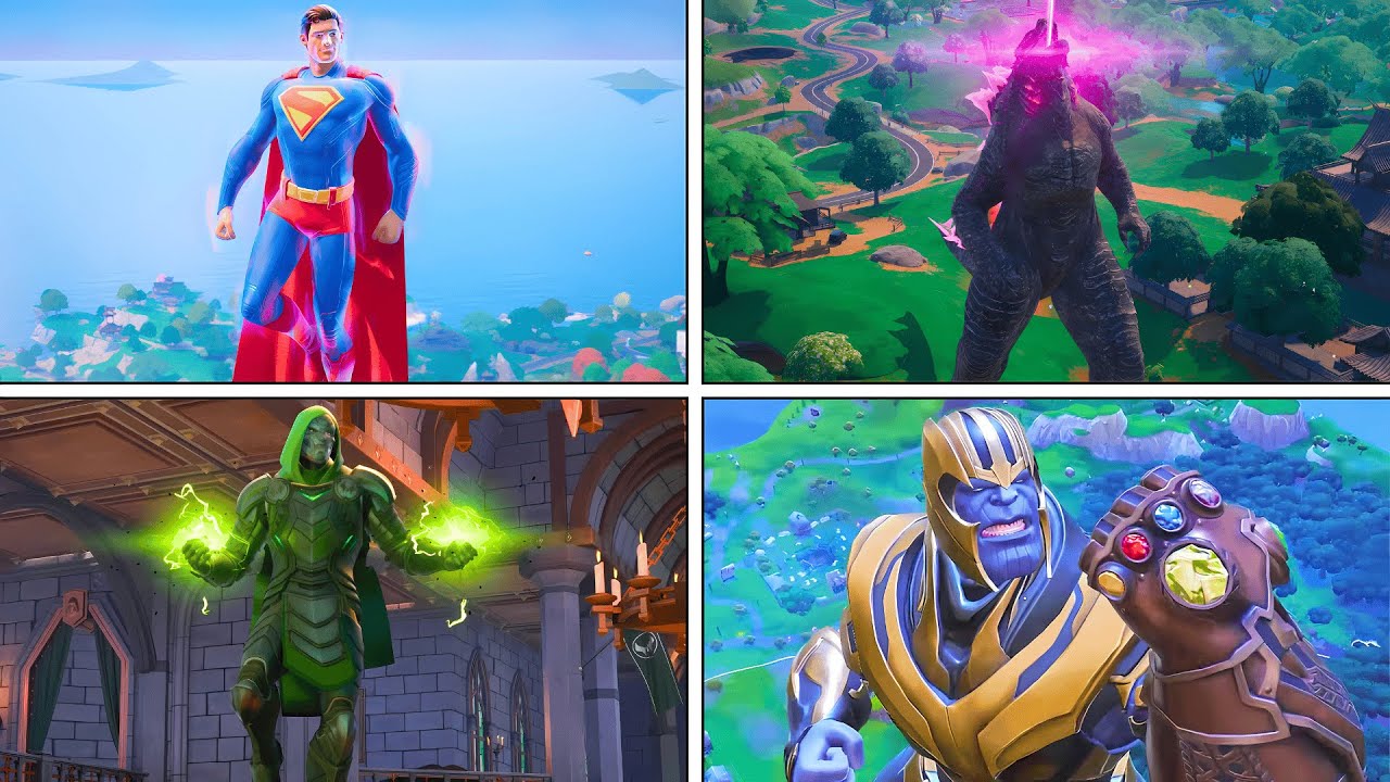 Evolution of All Mythic Bosses in Fortnite! (Superman, Godzilla, Doom & Thanos)