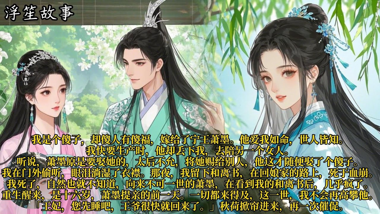 我是个傻子，却傻人有傻福，嫁给了宁王萧墨。他爱我如命，世人皆知。我快要生产时，他却丢下我，去陪另一个女人。#重生 #大女主 #复仇 #宫廷 #夺权 #古风 #小说