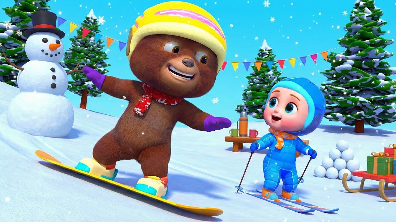 Fun Snow Day Adventure with Baby & Bear ❄️🐻 | Kids Story + Songs | Magical 3D Cartoon for Toddlers