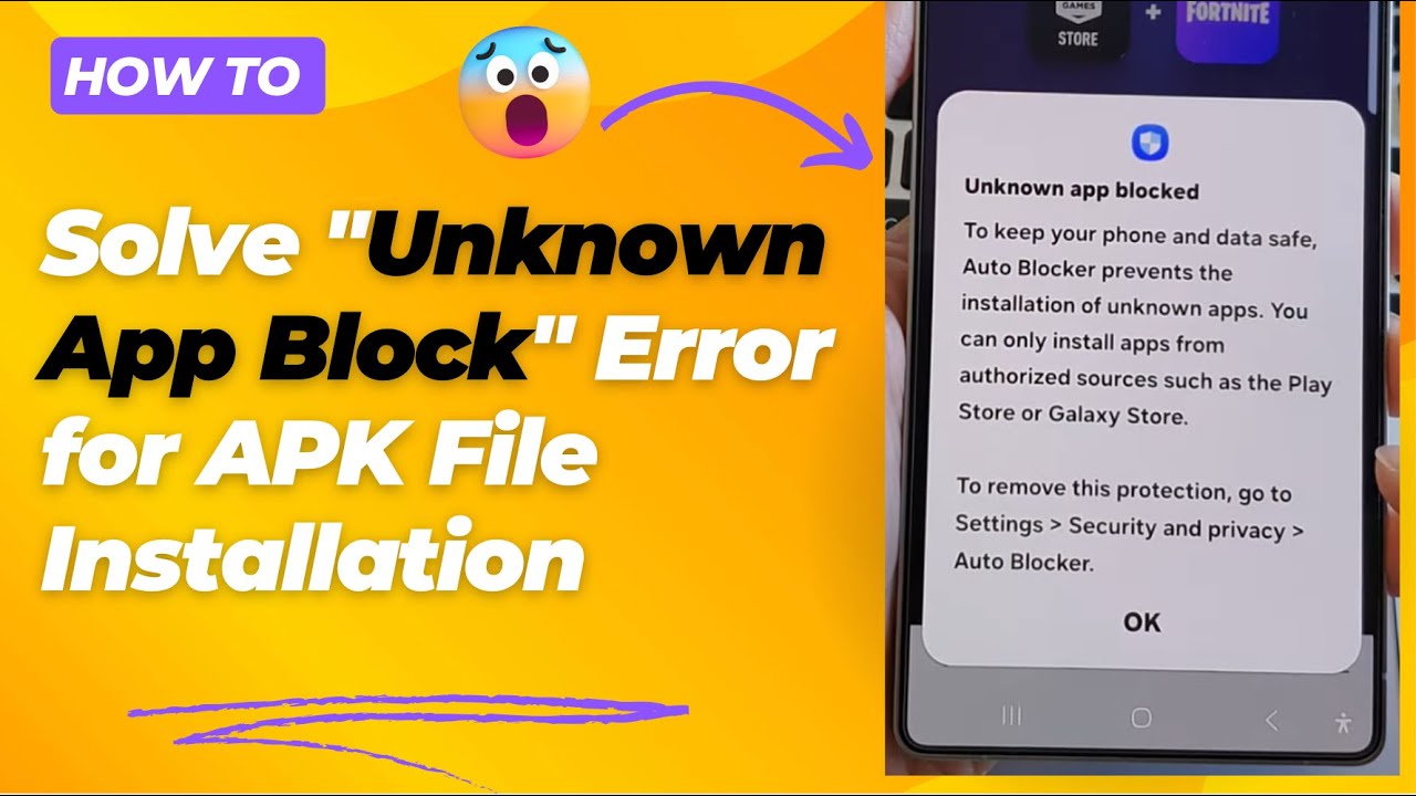 ⚠️ Как устранить ошибку «Блокировка неизвестного приложения» при установке APK-файла на Samsung G...