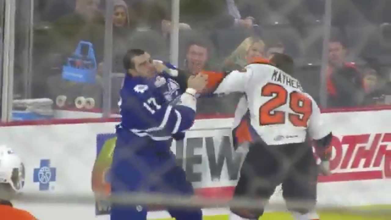 David Broll vs. Derek Mathers Hockey Fight 11/15/14