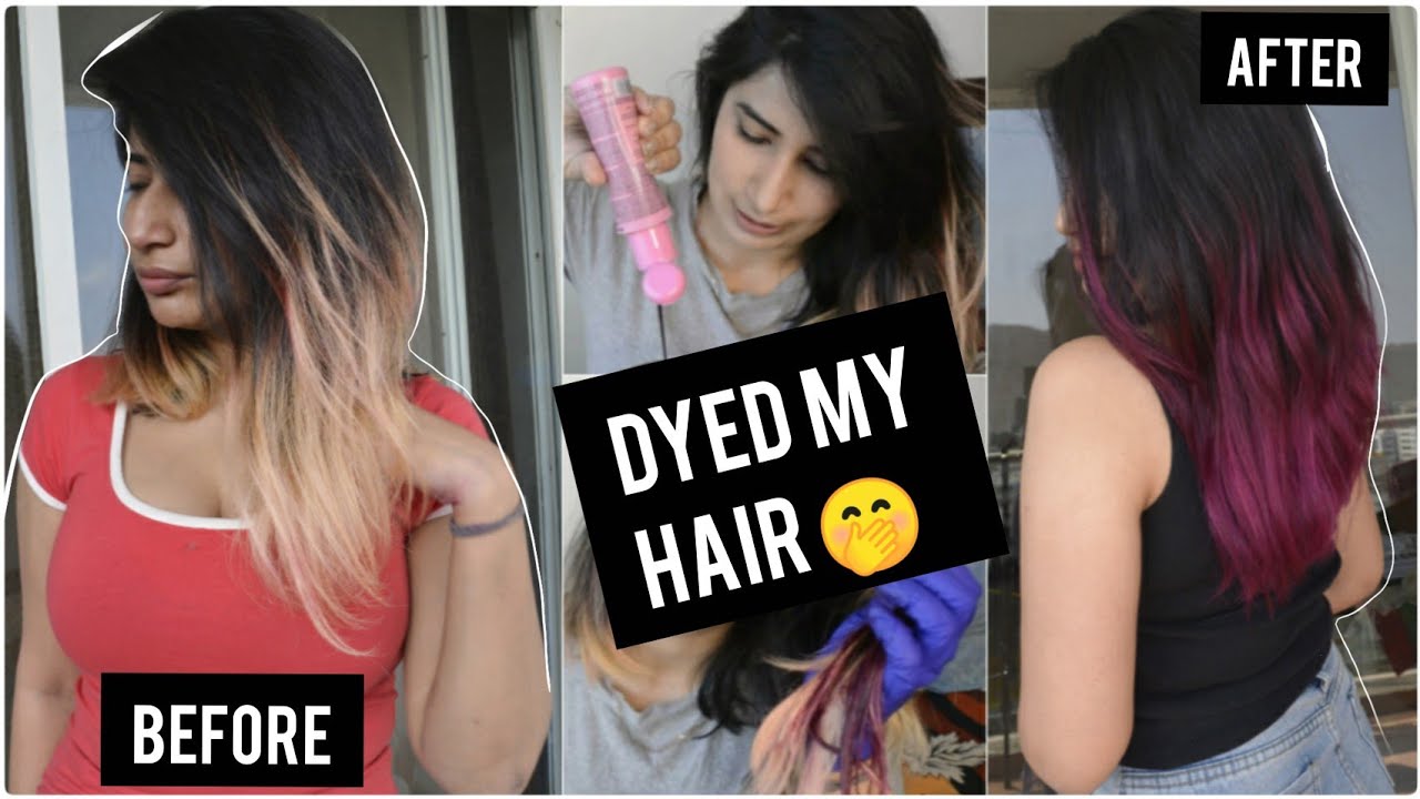 I DYED MY HAIR at home || CRAZY COLOR burgundy + bordeaux