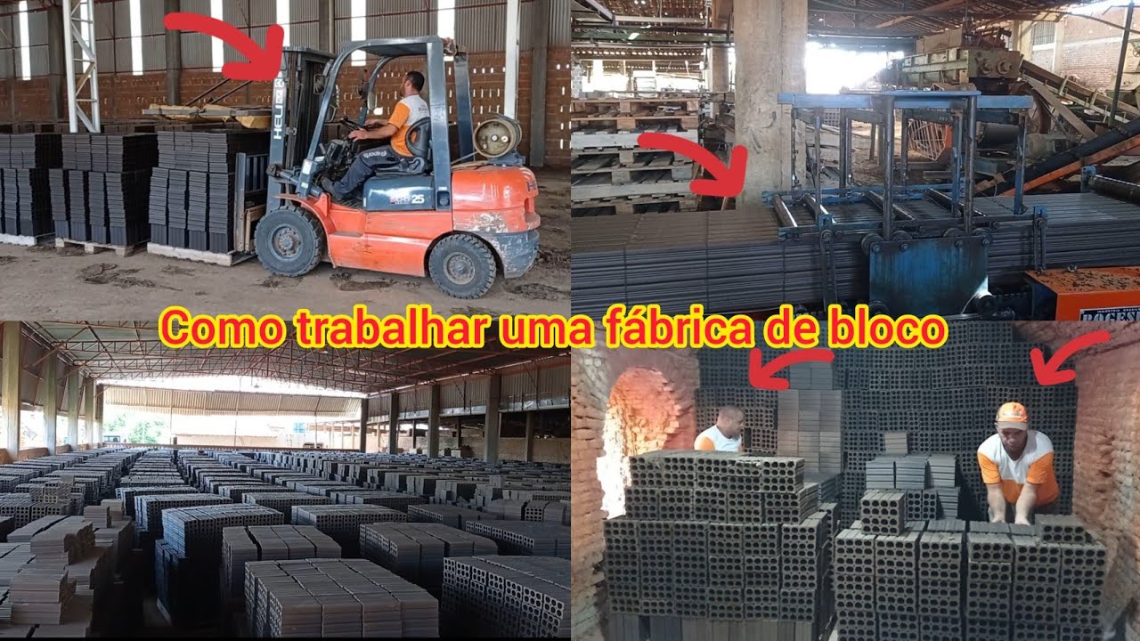 Mostrando o processo de fazer o bloco/tijolo na Cerâmica Maranata
