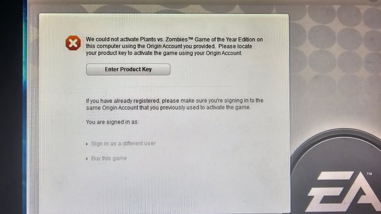 How to fix EA : Activation error