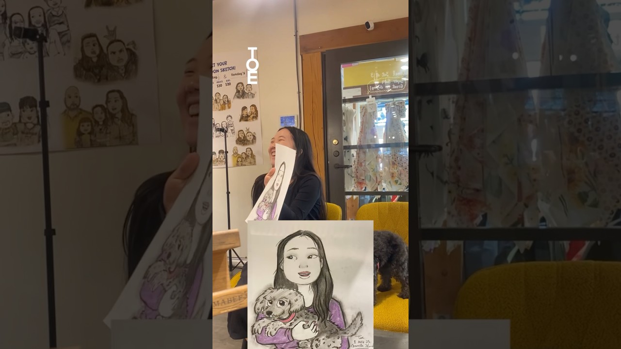 Cartoon Sketches on Granville Island 🏝️💜 