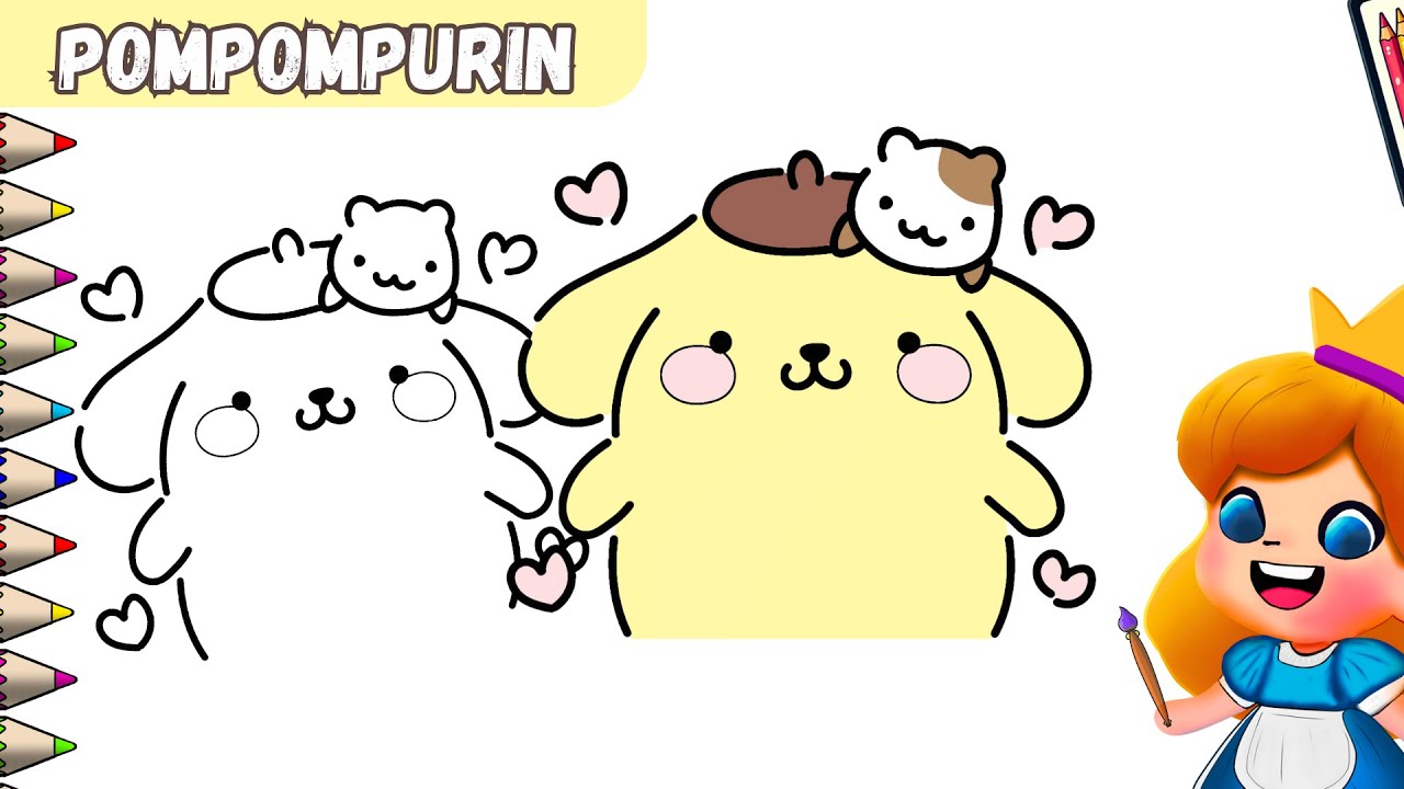 How to Draw and Color Pompompurin | Easy Step by Step drawing