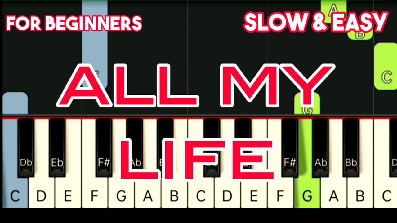 KC & JOJO - ALL MY LIFE | SLOW & EASY PIANO TUTORIAL